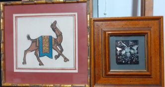 A pair of mixed media works, framed and glazed.