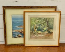 A pair of 20th century French school drawings, signed: 'M.Rigault" and 'P.Leiras', framed and