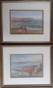 A pair of English watercolours signed (?) Thomas, depicting seascapes, framed and glazed, (17x24