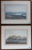 A pair of prints, views of Windsor Castle, framed and glazed, (22x32 cm). (2)