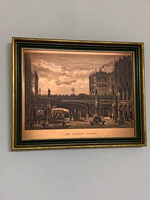 A pair of vintage Coppercraft (copper or brass alloy) etchings, "Belgrave square" and "The Holborn - Image 2 of 3