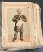 A group of originals and repros Vanity Fair chromolithographies caricatures of Victorian