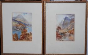 A pair of watercolours signed with monogram 'ESB', framed and glazed (16x11 cm). (2)