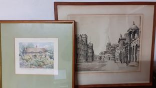 Daphne Lindsay, 'Thomas Hardy's Cottage', watercolour signed in 1992, together with a print "High