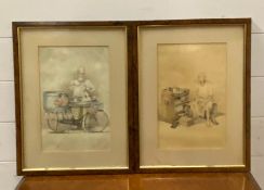 A pair of Malaysian school watercolours, framed and glazed, (30x20 cm each). (2)