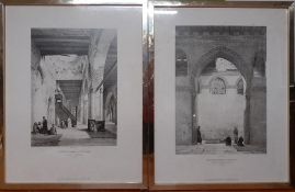 A pair of prints of mosques, framed and glazed, (61x46 cm). (2)