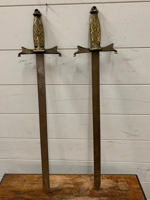 Two wall hanging brass decorative blades - Image 2 of 2