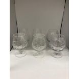 A selection of six Crystal glass brandy tumblers