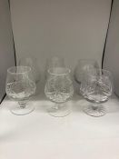 A selection of six Crystal glass brandy tumblers
