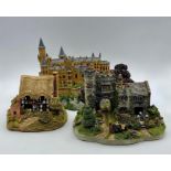 Three cottages/castle models "Delivering to the Gatehouse", " Hohenzollern Castle" and "Magpie