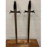 Two wall hanging brass decorative blades