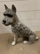 A Large china dog, 46 cm High by approx 38cm wide.