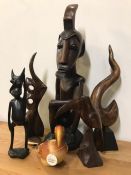 A selection of contemporary wooden sculptures
