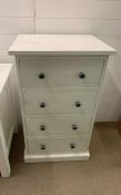 A white tall boy chest of drawers (H100cm W60cm D48CM)