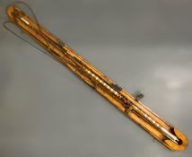 A Swaine & Adeney carriage driving whip with hallmarked silver mounts and handle with two separate