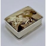 A silver and enamel lidded pill box