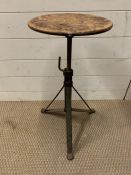 A vintage factory stool or adjustable stand (H62cm Dia30cm)