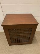 A wooden storage bin