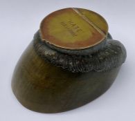 A Horses Hoof snuff box with brass mount (Engraved Kate 1885 -1902)