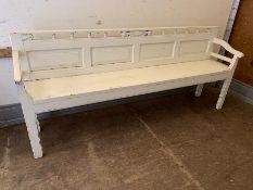 A white bench (H90cm W218cm D38cm)