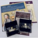 Collectors coins 1952-2012 Queens Jubilee Collection pack, King George III military Guinea