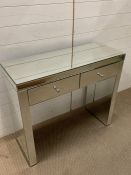 A mirrored hall table or dressing table (H78cm W90cm D35cm)