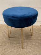 A low velvet modern stool (H40cm Dia35cm)