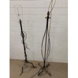 Two wrought iron stand lights