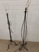 Two wrought iron stand lights