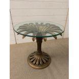 A contemporary palm style lamp/side table 46cm H x 61cm Dia