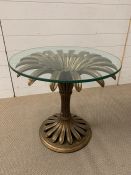 A contemporary palm style lamp/side table 46cm H x 61cm Dia