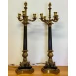 A Pair of quality column lamp bases