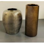 Two decorative vases (H28cm and H22cm)