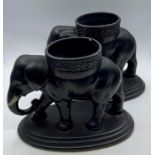 A pair of ceramic Elephant planters