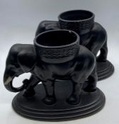 A pair of ceramic Elephant planters