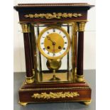 A Late 19th Century mahogany and Ormolu Four glass mantel clock with eight day striking movement