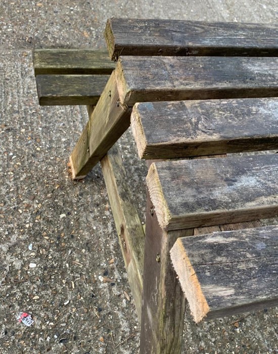 A wooden picnic bench AF - Image 3 of 3