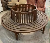 A circular wooden tree seat (H92cm Seat D48cm Seat H45cm Dia middle 113cm)