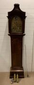 A long case clock with brass dial and with a pagoda top by James Robinson London
