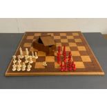 A chess set and board