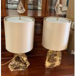 A pair of rock crystal style lamps