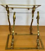 A Pair of brass frames for wall mounted console tables. (H 37 cm x W 45 cm x D 25cm)