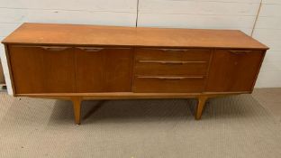 A Mid Century sideboard (H75cm W198cm D45cm)