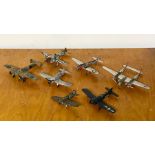 A selection of seven aircraft models to include, Gloucester (experimental) fighter, Corsair Good