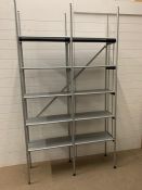 An industrial style metal racking unit (H220cm W125cm D34cm)