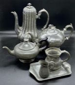 A small selection of pewter items