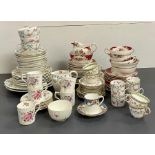 A selection of vintage tea cups and saucers, various markers