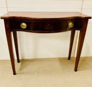 A (part) George III mahogany single drawer, serpentine side table (H94cm W110cm D48cm)