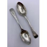 A Pair of Silver spoons hallmarked for Sheffield 1899 and by Joseph Rogers & Sons.
