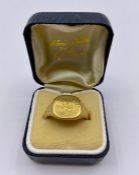 An 18ct yellow gold signet ring (7.7g) Size U